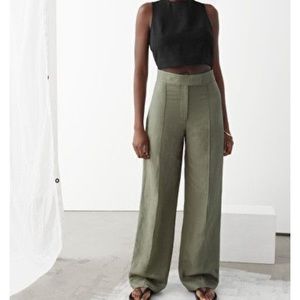 Other Stories Linen Blend Pintuck Trousers